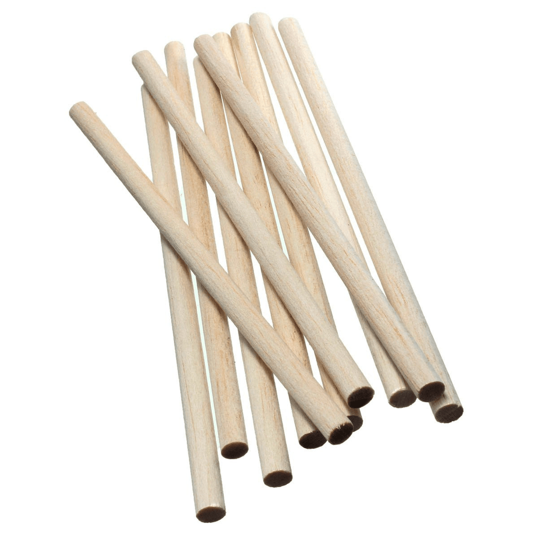 10Pcs 200Mmx8Mm round Natural Wood Stick Wooden Dowel Rod for DIY Crafts Model - MRSLM