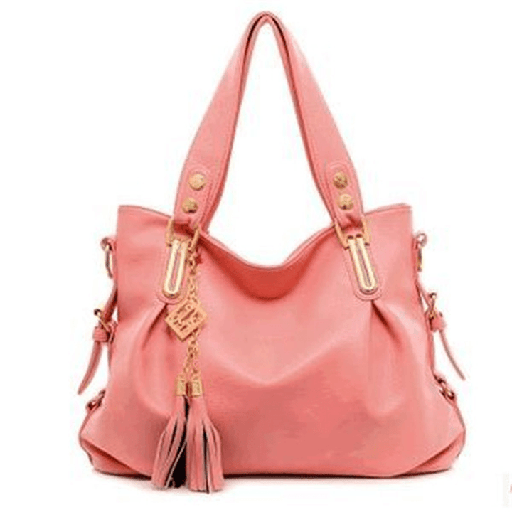 Women Casual PU Leather Pendant Handbag Crossbody Bag - MRSLM