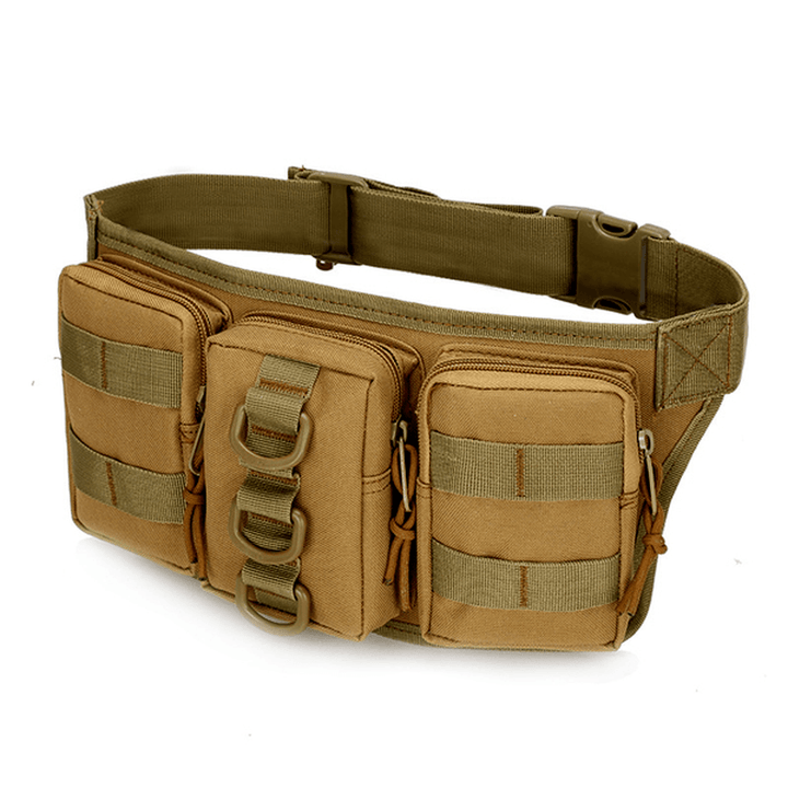 Men Nylon Outdooors Sportscamouflage Waist Bag Multifunctional Cycling Travling Waist Bag - MRSLM