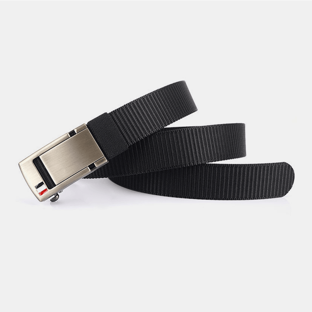 Men Nylon 120CM Holeless Automatic Buckle Alloy Universal Outdoor Casual Belt - MRSLM