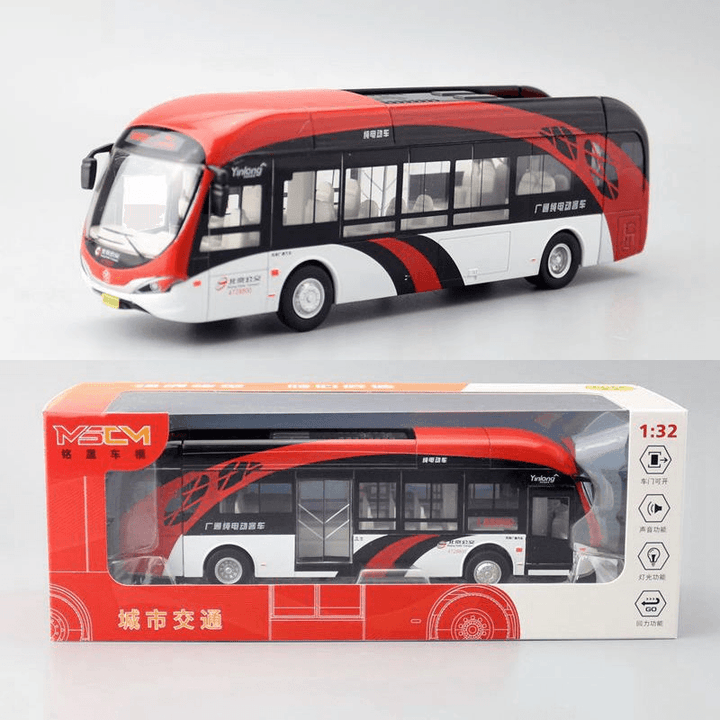 Simulation Alloy Car Model 1 32 Sightseeing Bus Electric Bus - MRSLM