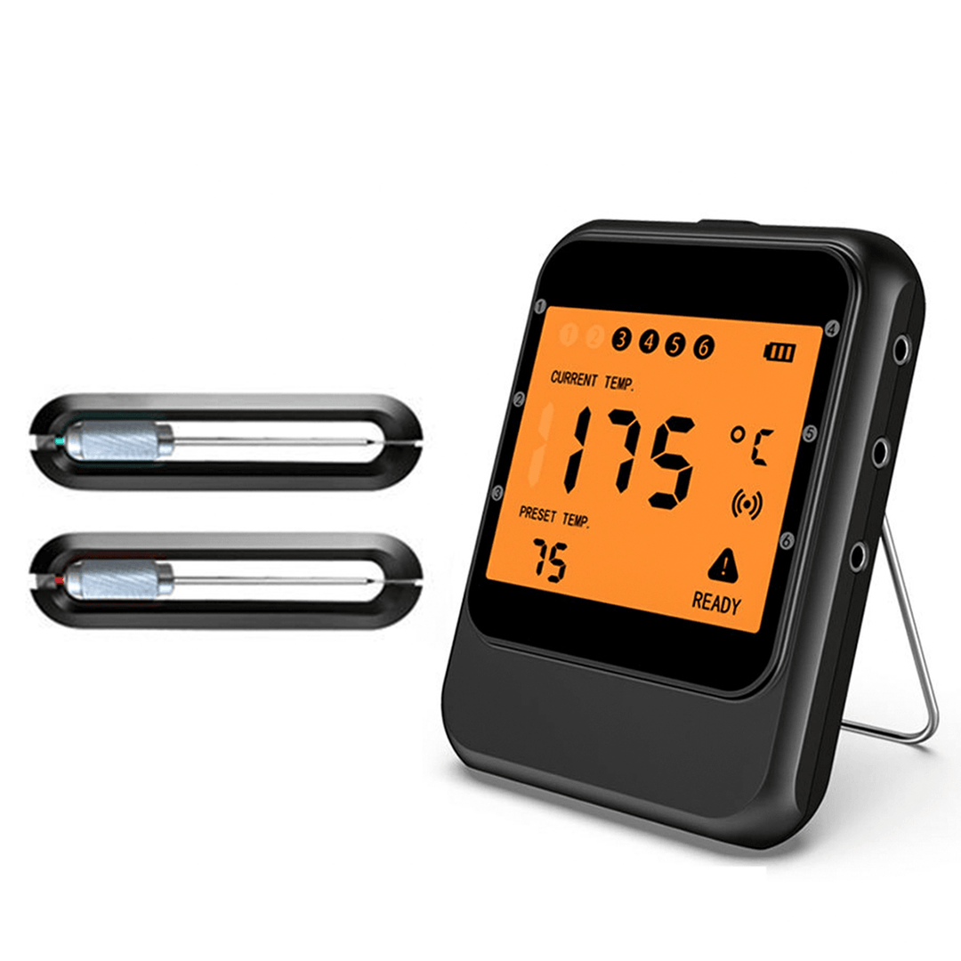 Wireless Smart Meat Thermometer 2/4/6PCS Probes BBQ Thermometer for IOS Android for Kitchen - MRSLM