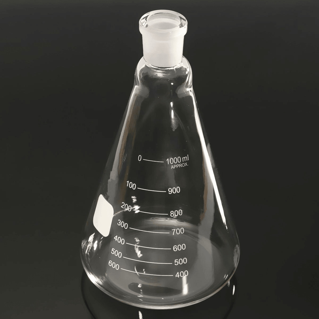 1000Ml 24/40 Glass Erlenmeyer Flask Graduated Chemistry Ground Joint Conical Bottle Laboratory Glassware - MRSLM