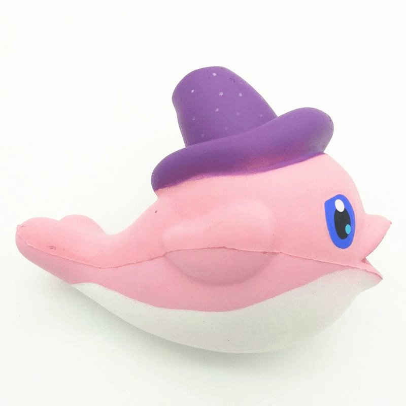 Squishy Slow Rising Kawaii Whale Soft Squeeze Cute Dolphin Cell Phone Strap Bread Cake Stretchy Toy - MRSLM