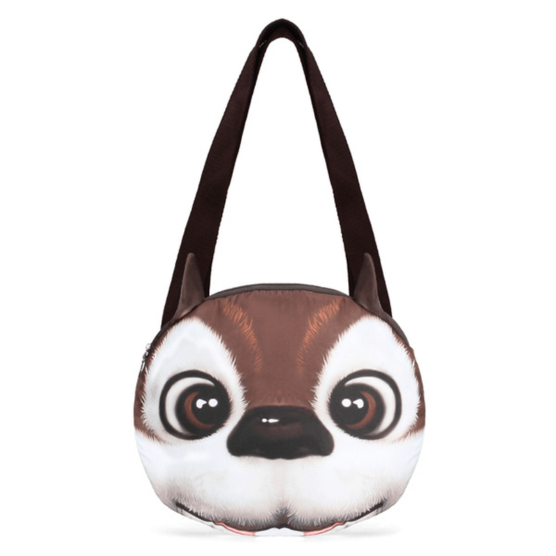 Women 3D Dog Cat Pussy Face Purse Cute Shopping Tote Shoulder Bag - MRSLM