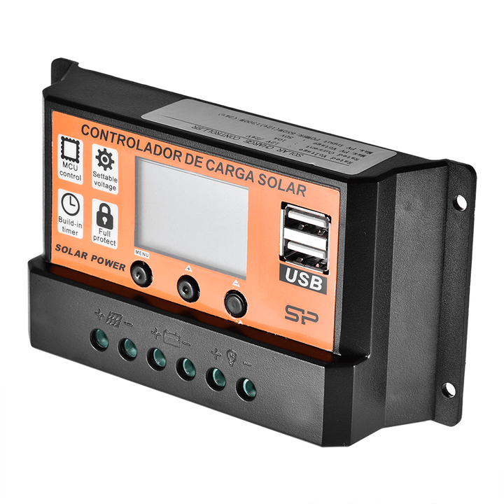 12V/24V MPPT Solar Charger Controller Solar Panel Battery Regulator Controlador with Dual USB LCD Display - MRSLM