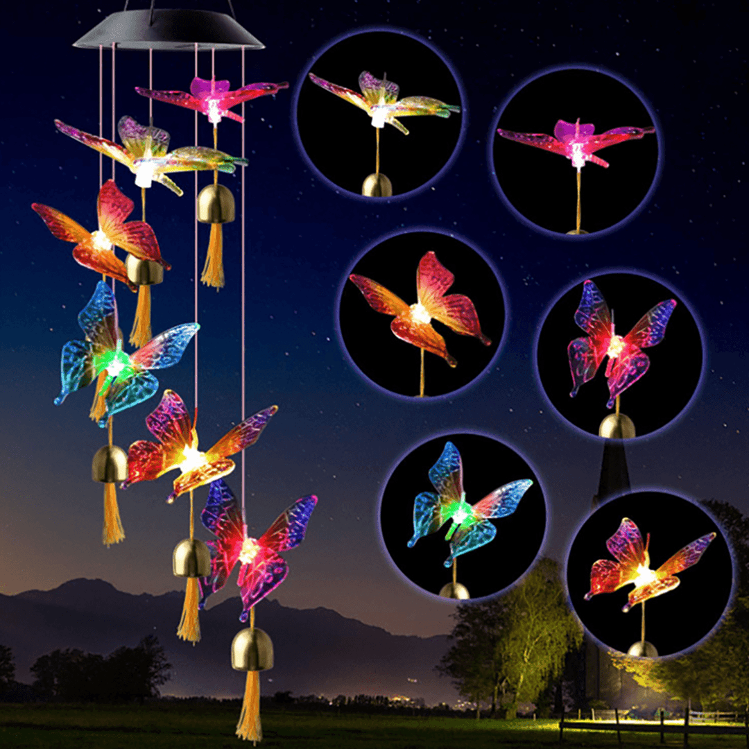 Colorful Solar Bell Wind Chime Light Automatic Waterproof Solar Powered Wind Chime Lamp - MRSLM