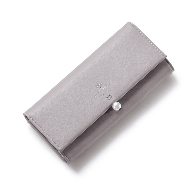 Women Pu Leather Casual Long Wallet Credit Car Holder - MRSLM