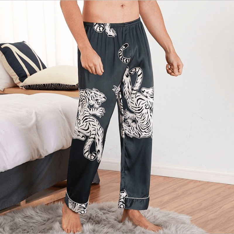 Mens Tiger Printed Comfy Long Trousers Casual Pants - MRSLM