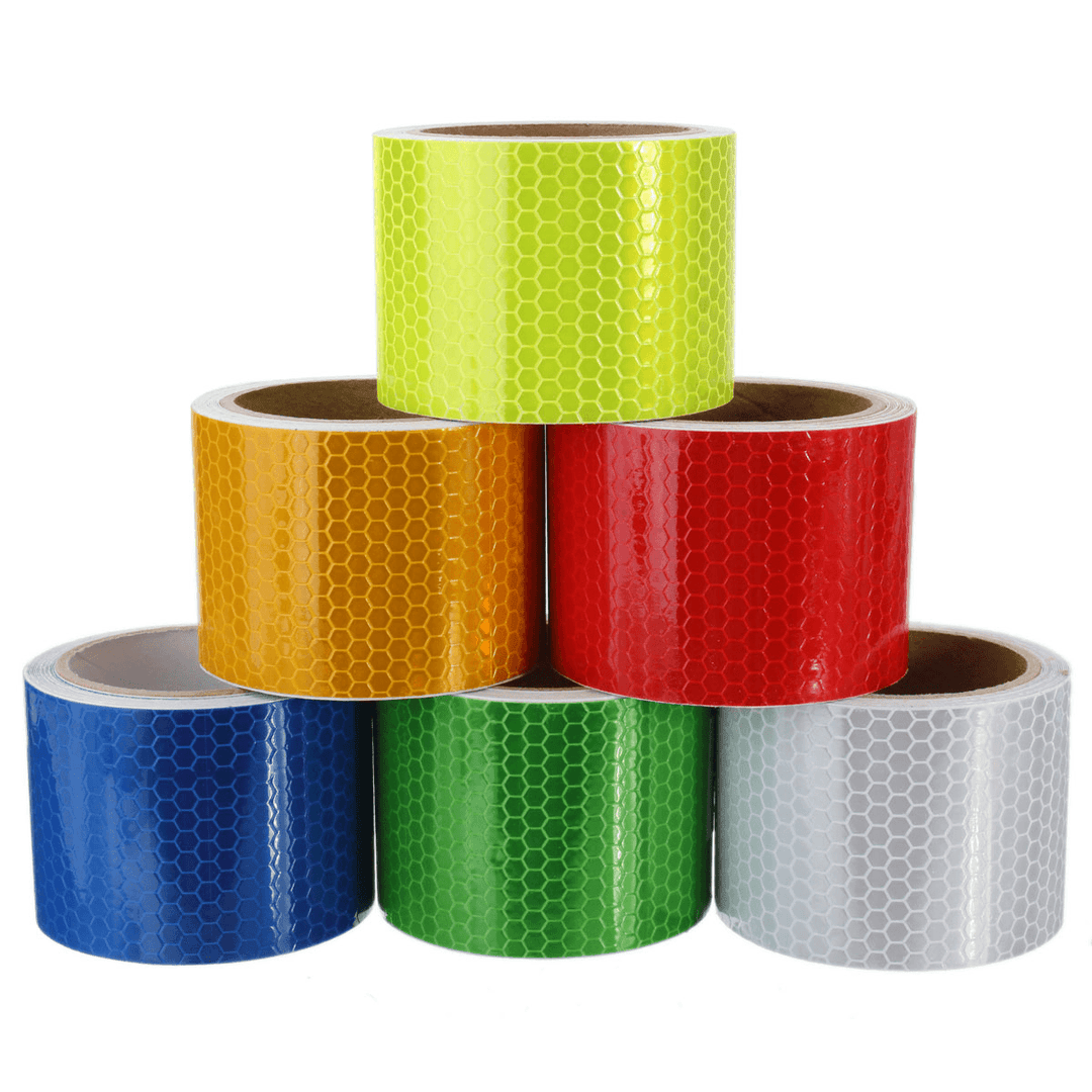 3M Long Safety Caution Reflective Tape Warning Tape Sticker Self Adhesive Tape 6 Colors - MRSLM