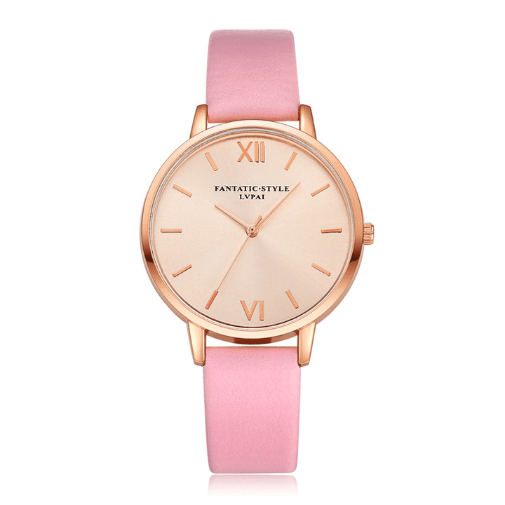 Casual Style PU Leather Strap Cloc Kladies Wrist Watch Quartz Watch - MRSLM