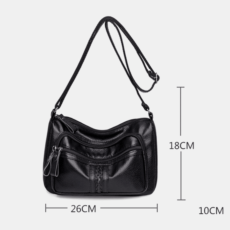 Women Large Capacity Crossbody Bag Multi-Pocket Wear-Resistant Retro Shoulder Bag - MRSLM