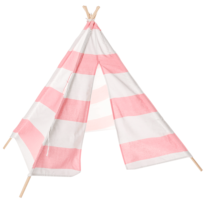 160Cm Bestgoods Miller Kids Toddler Play Tent Teepee 100% Natural Cotton Canvas Play House Children Baby Playing Sleeping Tent with Carrying Bag - MRSLM