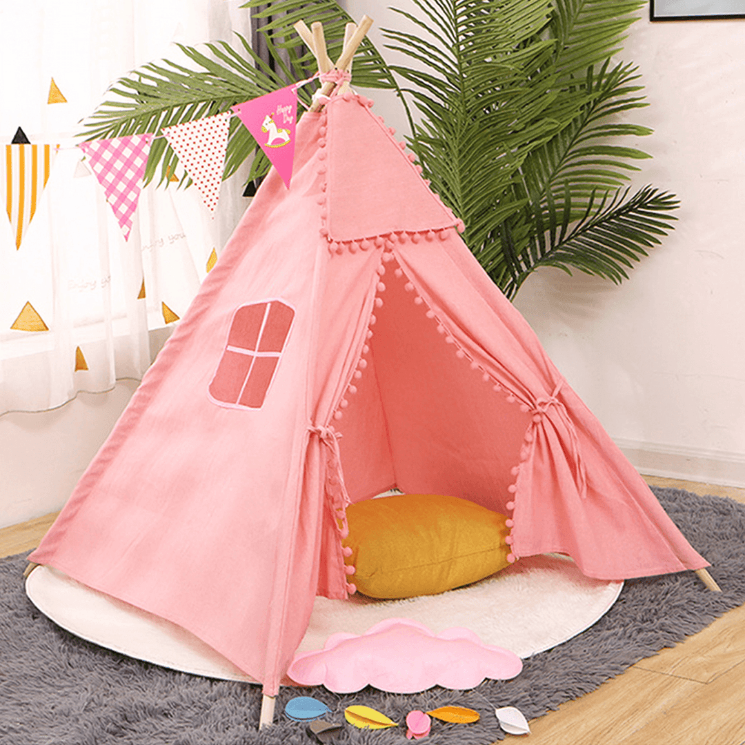 1.6M Kids Play Tent Cotton Teepee Wigwam Sleeping House Indoor Outdoor - MRSLM