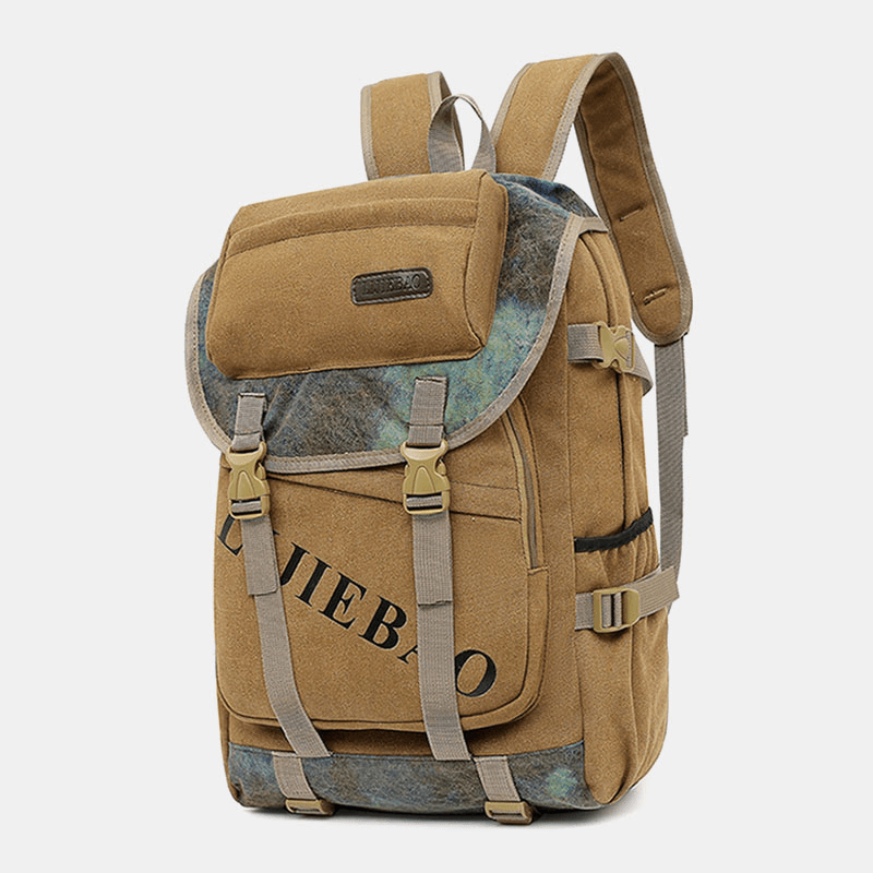 Men Canvas Large Capacity Tactical Outdoor Travelling 14 Inch Laptop Bag School Bag Backpack - MRSLM