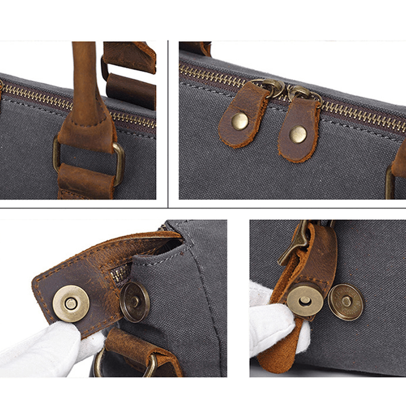 Men Outdoor Travel Handbag Vintage Crossbody Shoulder Bag Canvas Designer Bag - MRSLM