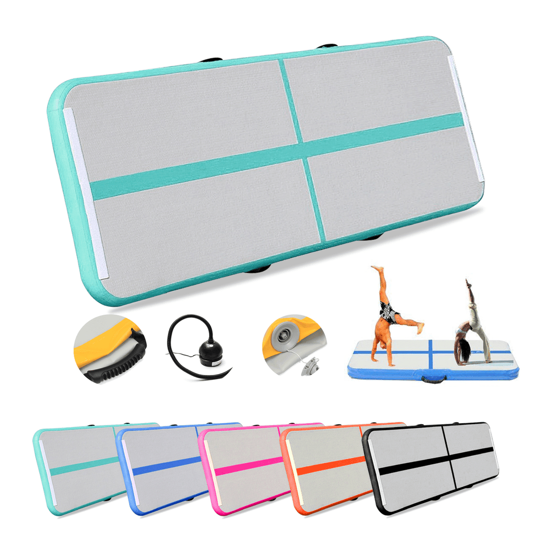 118X35X4Inch GYM Airtrack Gymnastics Mat Inflatable GYM Air Track Mat Tumbling Mat for Floor Home Back Yard - MRSLM