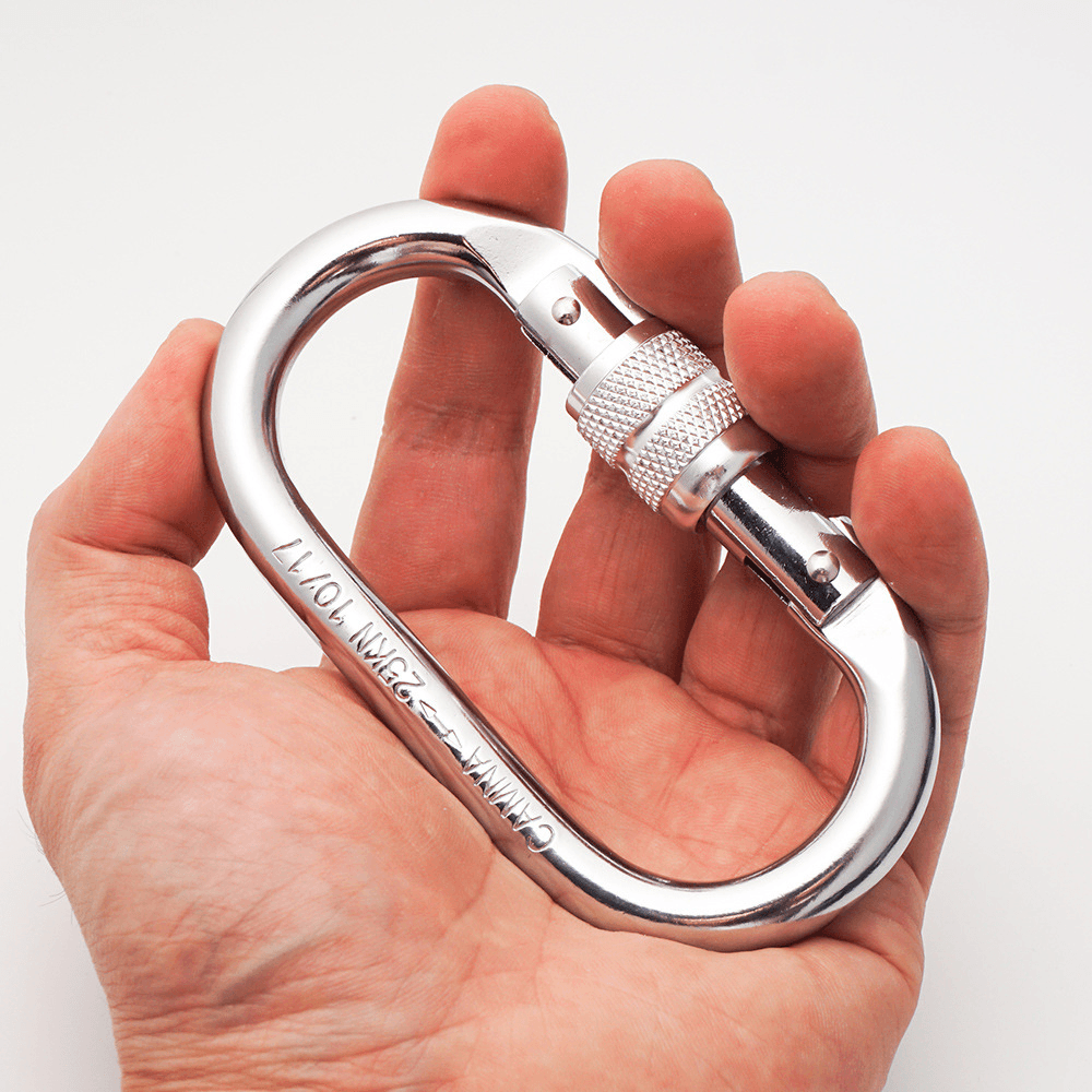 CAMNAL Rock Climbing O-Shaped Carabiner Alloy Steel 25KN Pull Screw Lock Protection - MRSLM