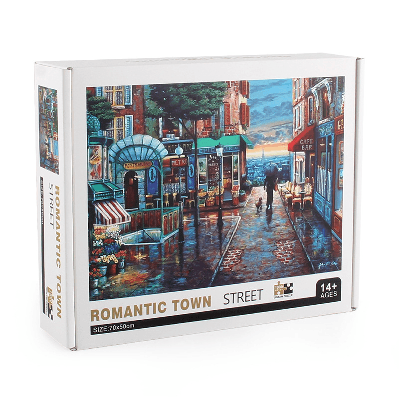 Adult Puzzle 1000 Pieces Upgraded Version of Thick Paper Q1068 Romantic City Streets - MRSLM