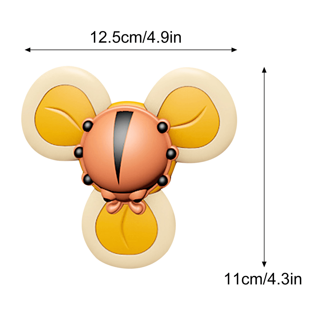 Baby Cartoon Spinning Sucker Finger Rotating Toy Three-Color Insect Animal Sucker That Can Rotate - MRSLM