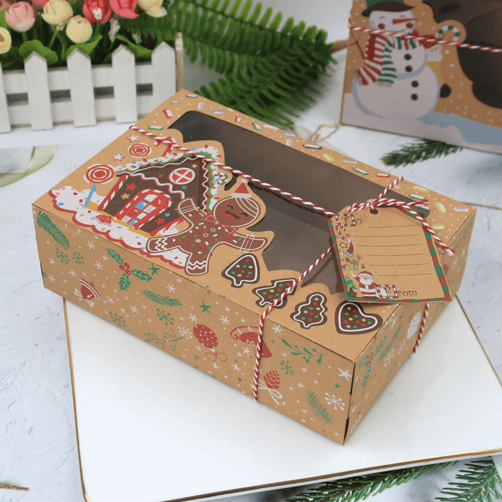 Window Christmas Candy Biscuit Box Cake Bread Muffin Gingerbread Box - MRSLM