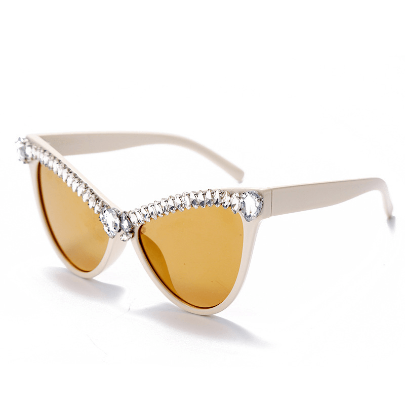 Handmade Rhinestone Fashion Cat Eye Sunglasses - MRSLM