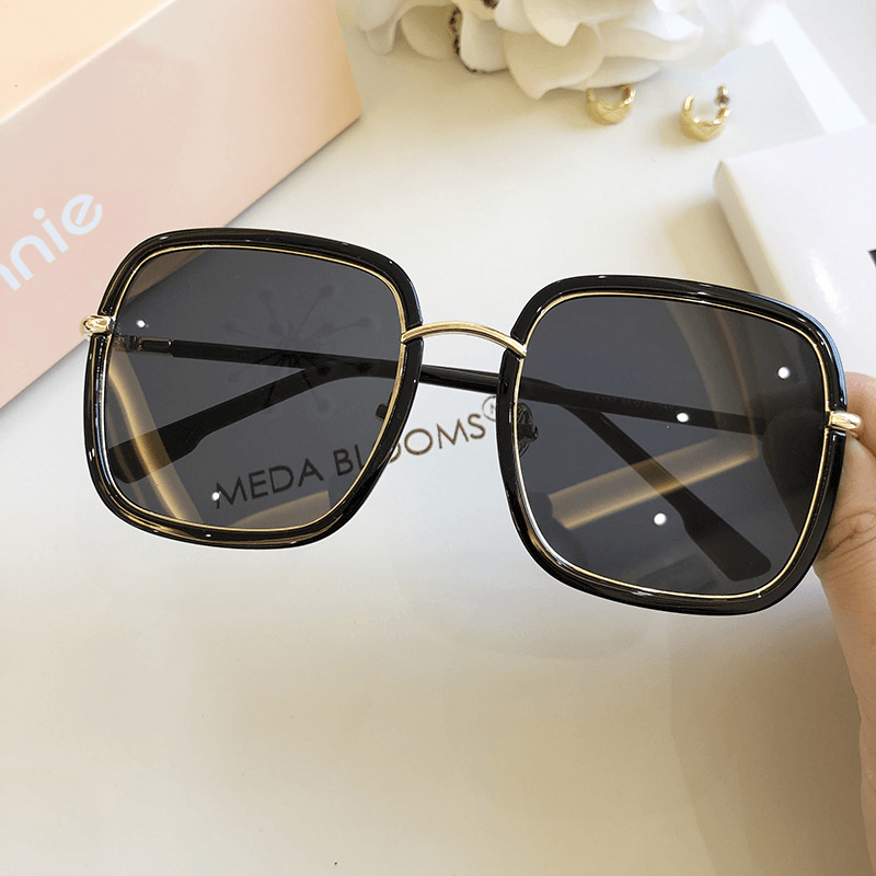 Personality Square Sunglasses Retro Style Thin round Face Men and Women UV Protection Glasses - MRSLM