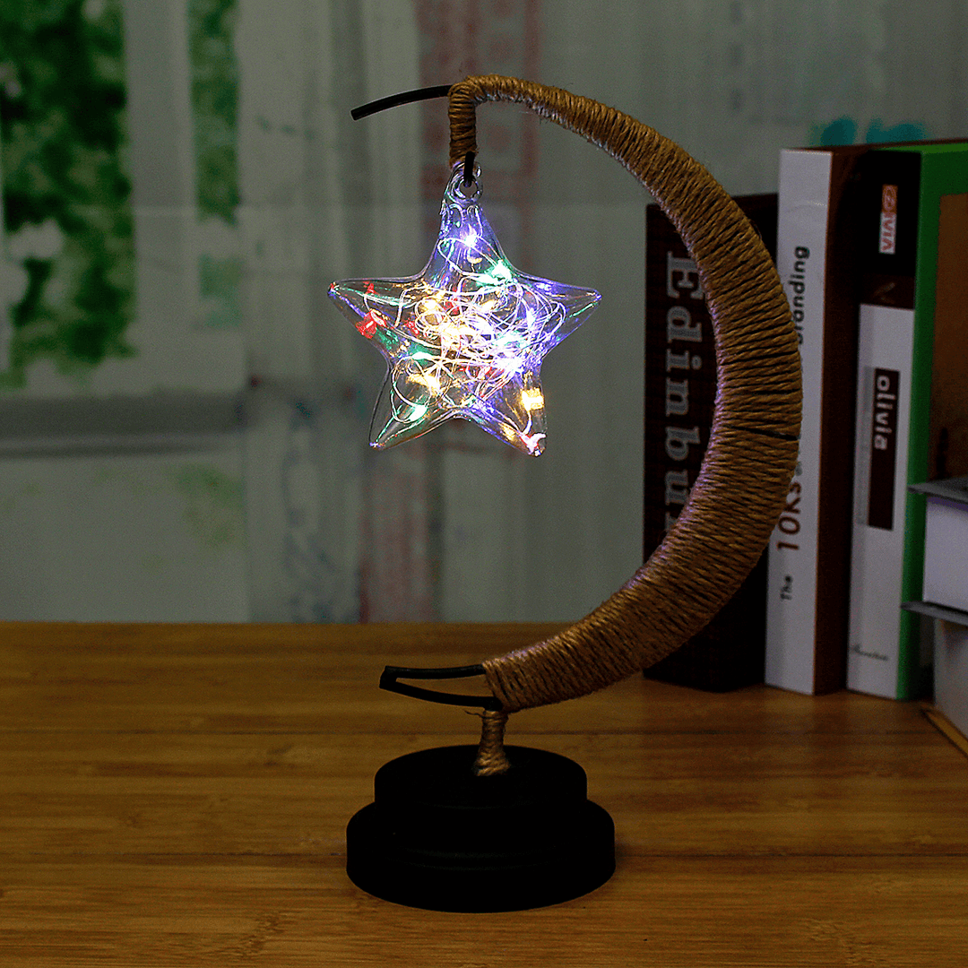 3D Battery Star Night Light Glass LED Home Party Wishing Lamp for Christmas - MRSLM