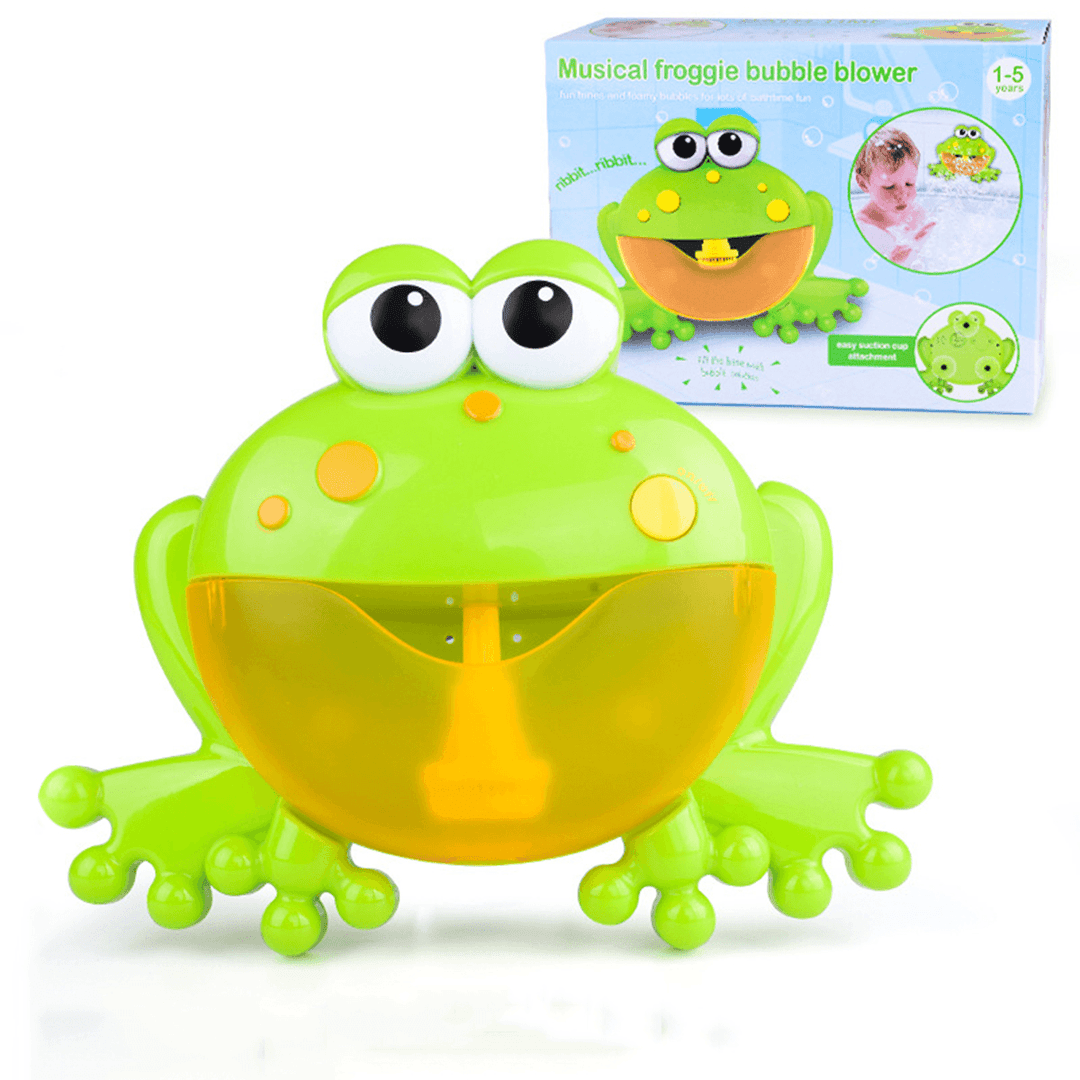 Big Frog Automatic Bubble Blower Music Bubble Maker Baby Bath Toy Bathtub Soap Bubble Machine - MRSLM