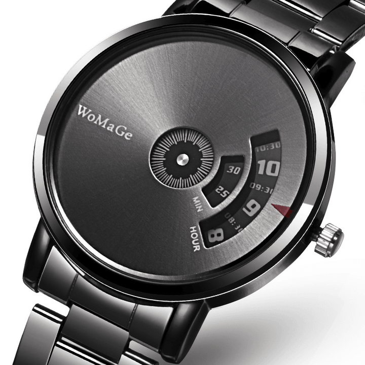 WOMAGE Men Watch Fashion Alloy Stainless Steel Band Business Digital Quartz Watch - MRSLM