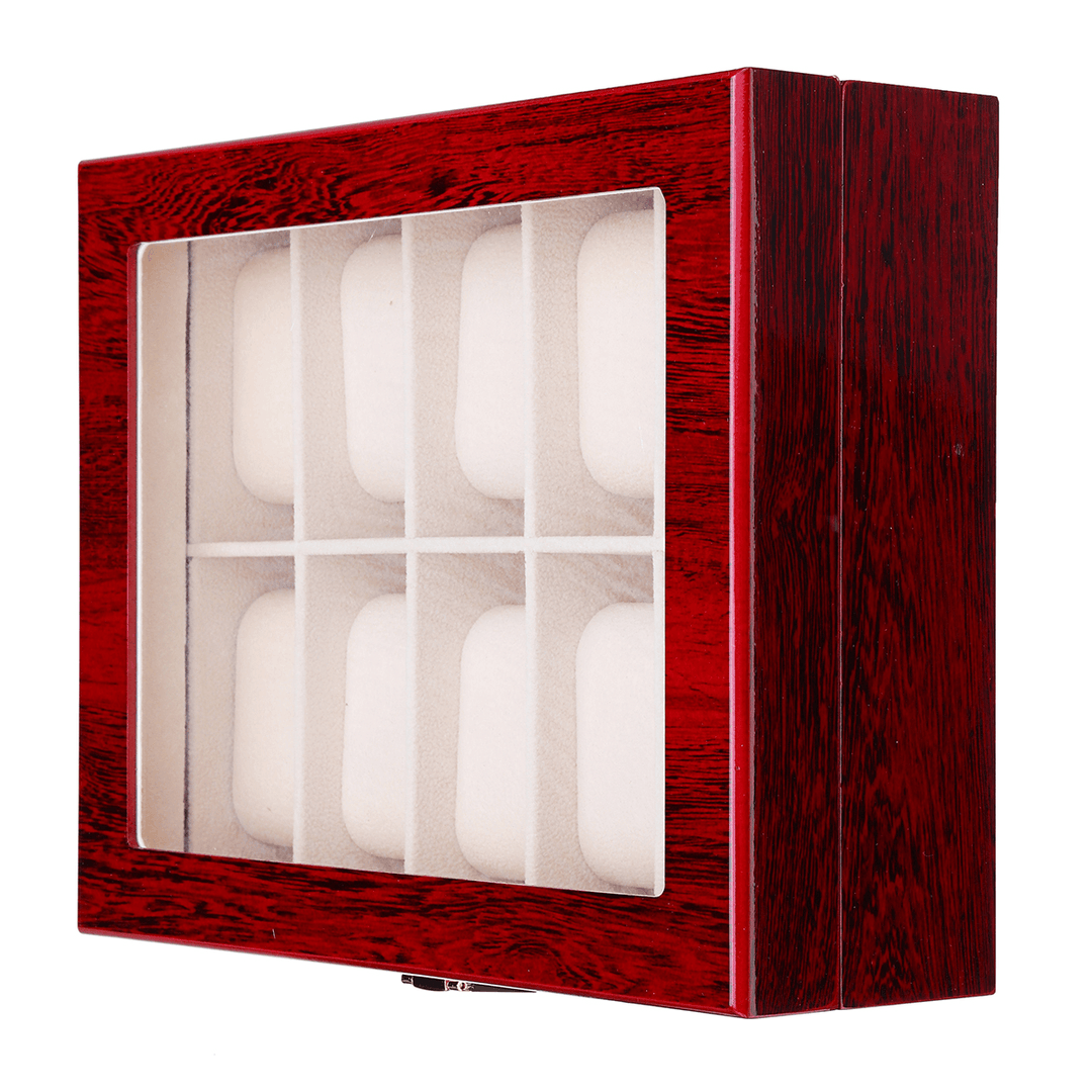 10/20 Grids Wooden Watches Display Case Jewelry Box Collection Storage Holder Box - MRSLM