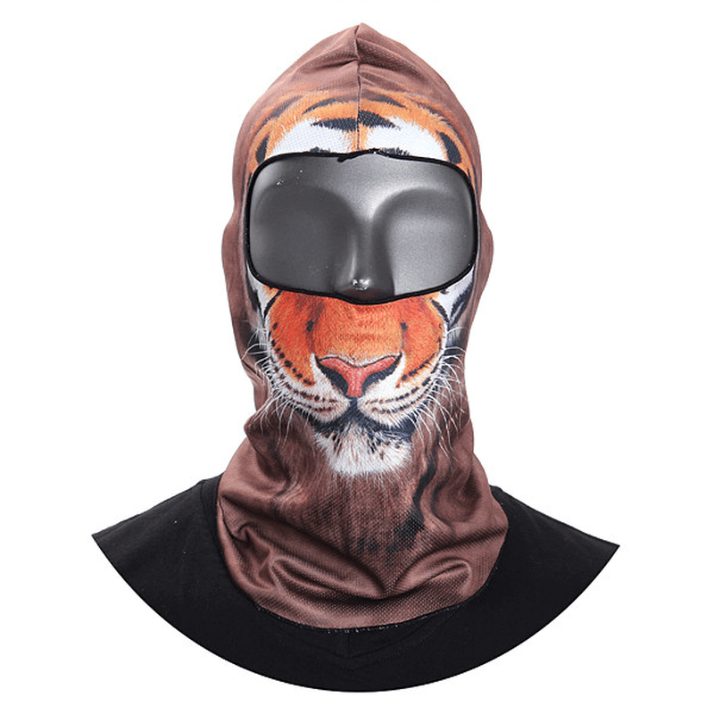 3D Animal Full Face Mask Hat Cute Ski Balaclava Neck Hood Windproof Warm Cycling - MRSLM