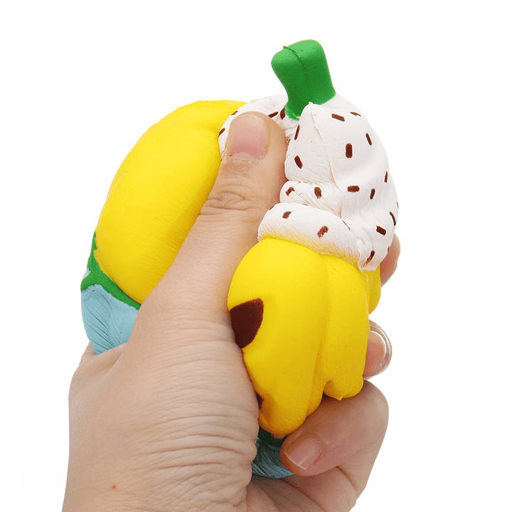 Halloween Pumpkin Ice Cream Squishy 13*10CM Slow Rising Soft Toy Gift Collection with Packaging - MRSLM