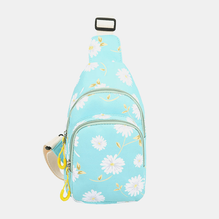 Women Daisy Printed Casual Chest Bag Crossbody Bag - MRSLM