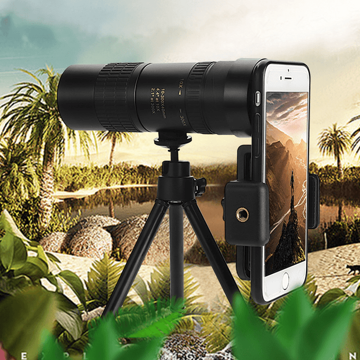 Ipree® 10-300X40 Zoom Telescope Metal Professional HD Monocular Retractable Telescopic for Outdoor Camping Travel - MRSLM