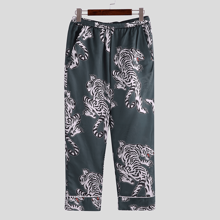 Mens Tiger Printed Comfy Long Trousers Casual Pants - MRSLM