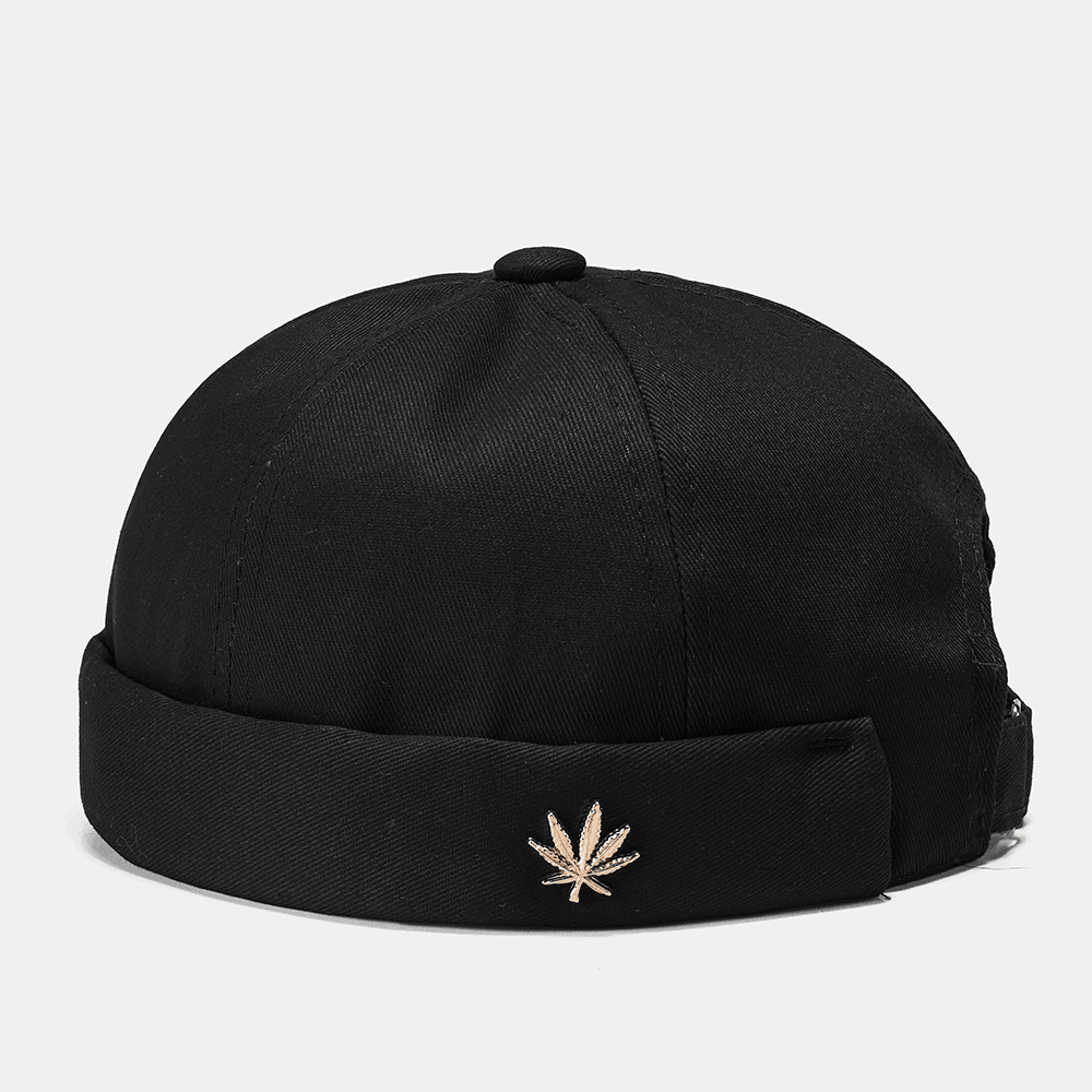 Unisex Brimless Hats Solid Color Coconut Tree Label Skull Caps - MRSLM