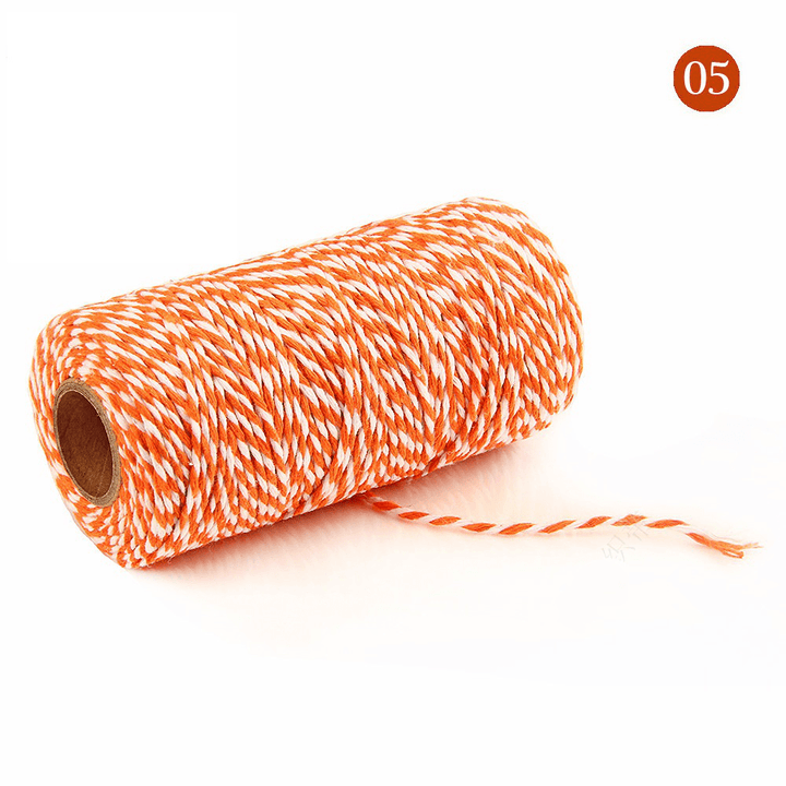 2Mm 100M Two-Tone Cotton Rope DIY Handcraft Materials Cotton Twisted Rope Gift Decor Rope Brush - MRSLM