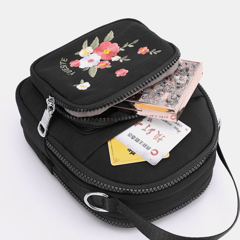 Women Fashion Embroidery Shoulder Bag Crossbody Bag - MRSLM