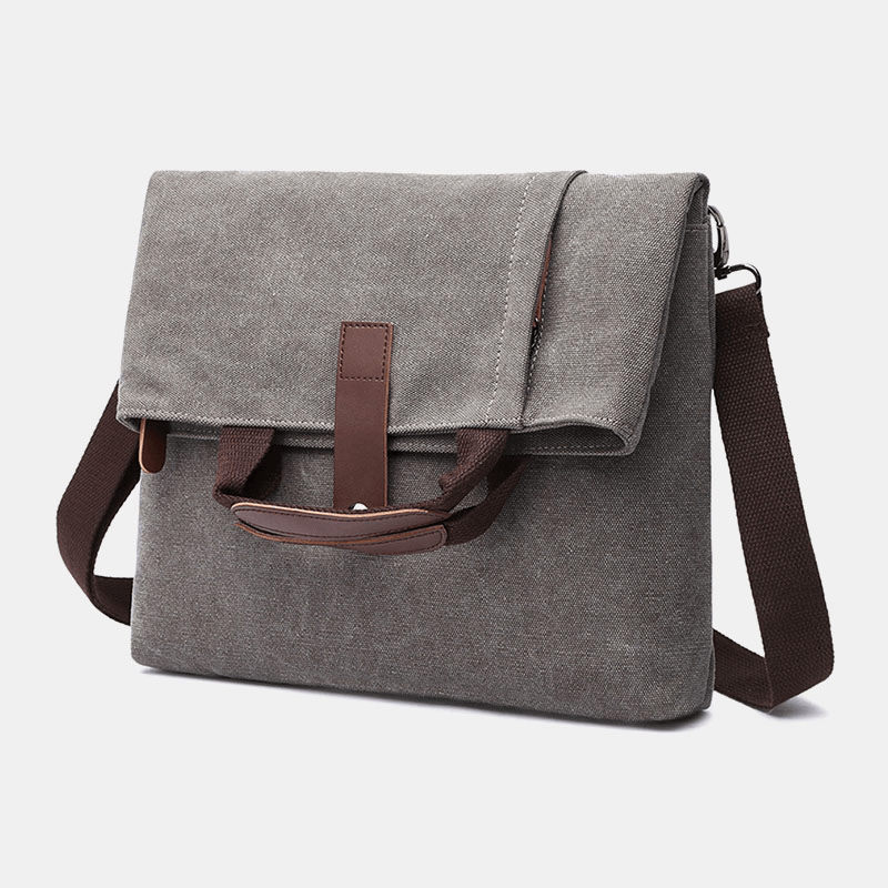 Men Canvas Anti-Theft Water-Resistant Vintage Messenger Bag Shoulder Bag Crossbody Bag Handbag - MRSLM