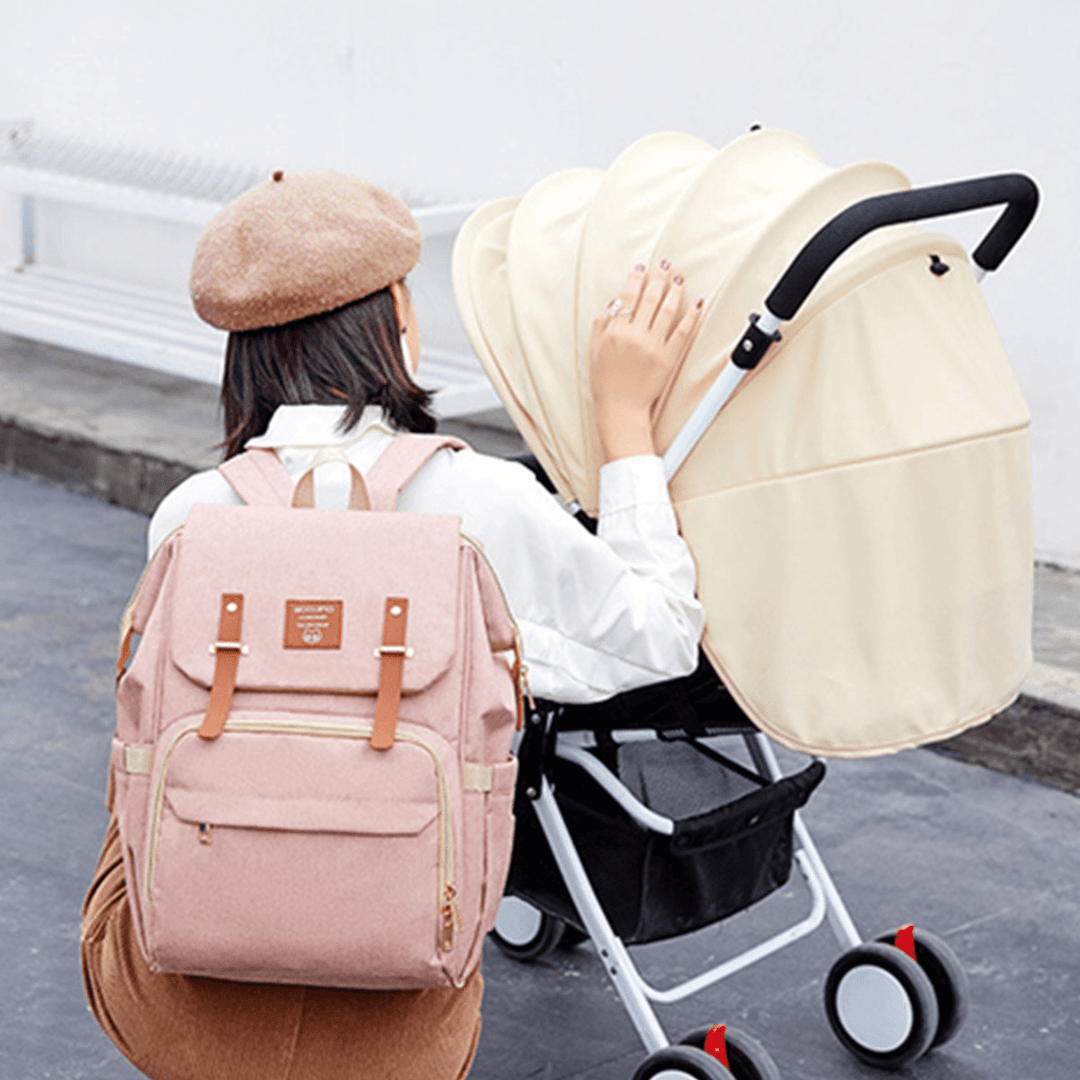 21L USB Mummy Backpack Waterproof Baby Nappy Diaper Bag Shoulder Handbag Outdoor Travel - MRSLM