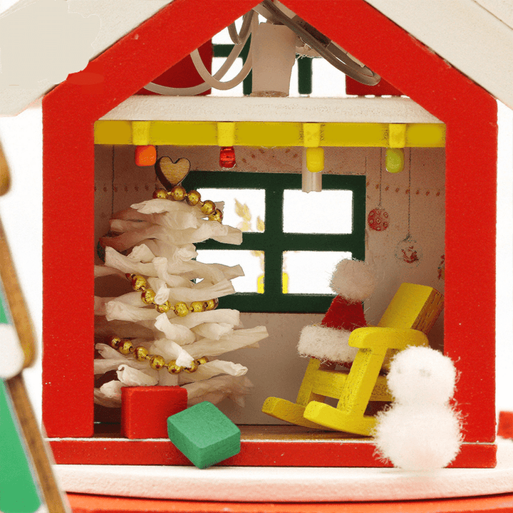 Hongda M908 Fantasy Christmas Night DIY Assembly Cottage Piggy Bank Doll House with Music and LED Light - MRSLM