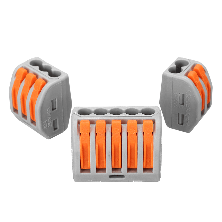 100Pcs/Set Terminal Block Reusable Electric Cable Wire Connector 2/3/5 Pin - MRSLM