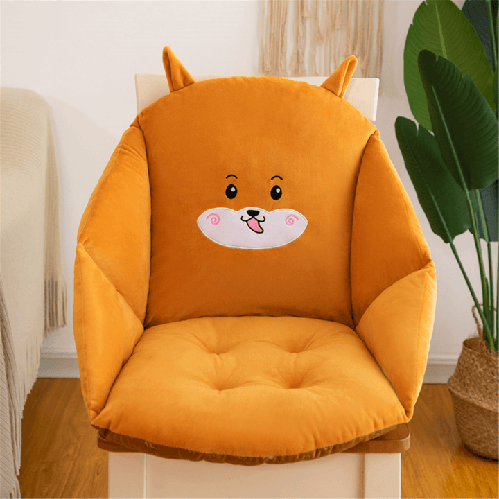 Cartoon Chair Cushion Backrest Waist Support Soft Seat Pillow Mat Home Office Furniture Decoration - MRSLM