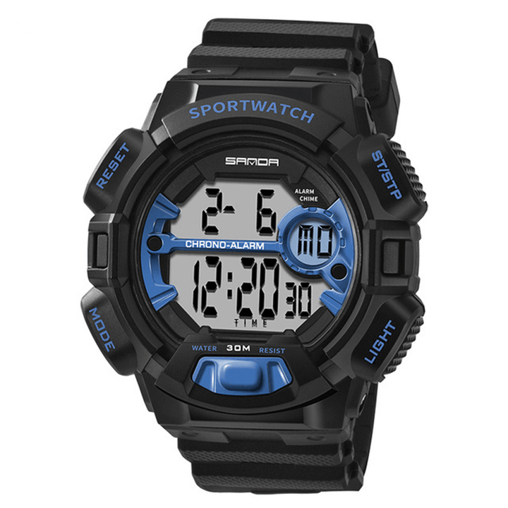 SANDA 319 Digital Watch Luminous Display Calendar Alarm Stopwatch Watch Outdoor Sport Watch - MRSLM