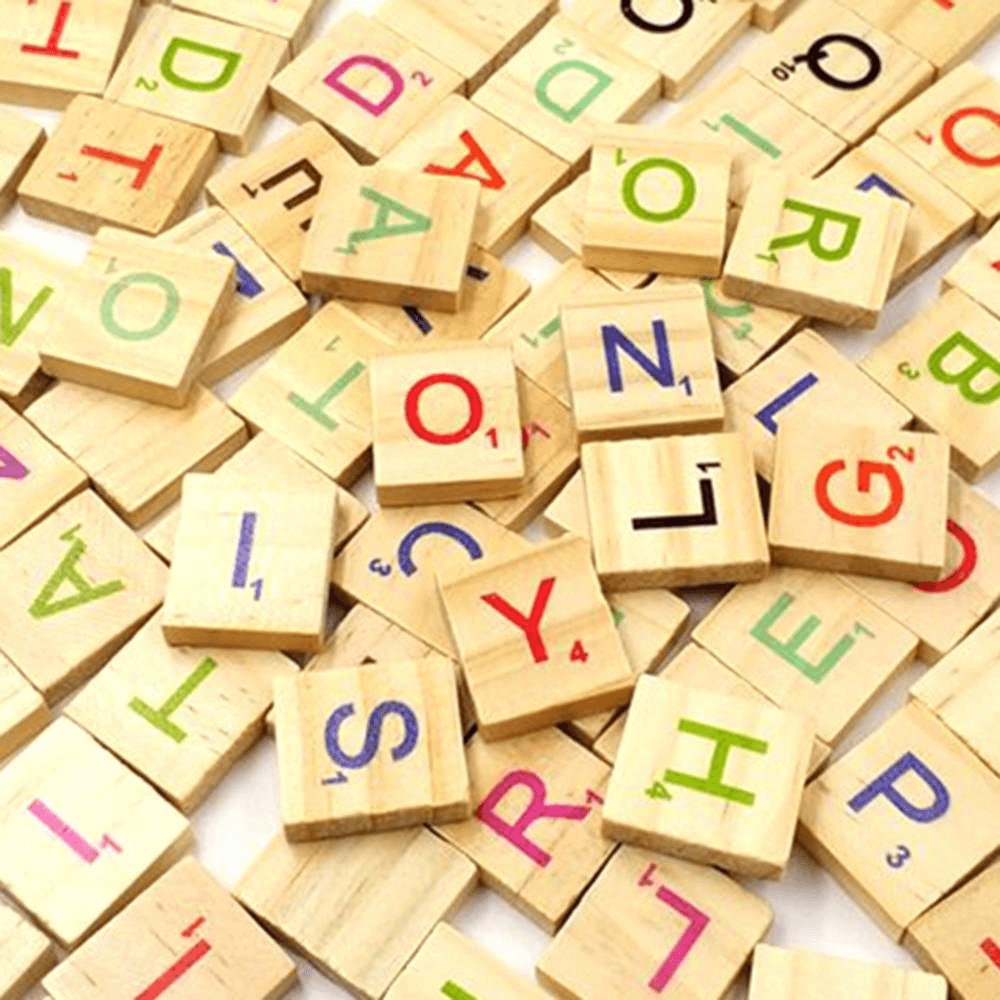 Log Color Early Education Puzzle Alphabet Wood Chips - MRSLM