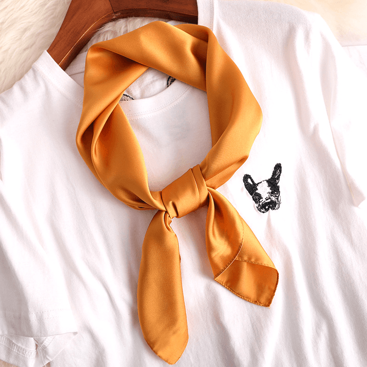 Women'S Decorative Spring and Autumn All-Match Solid Color Thin Silk Scarf - MRSLM