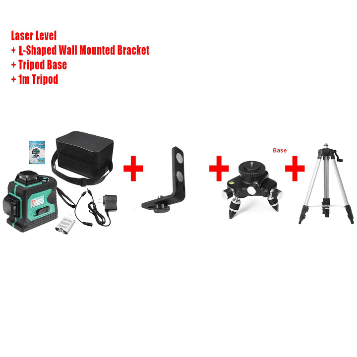 3D Green Auto Laser Level 12 Lines 360° Horizontal & Vertical Cross Build Tool Measuring Tools - MRSLM