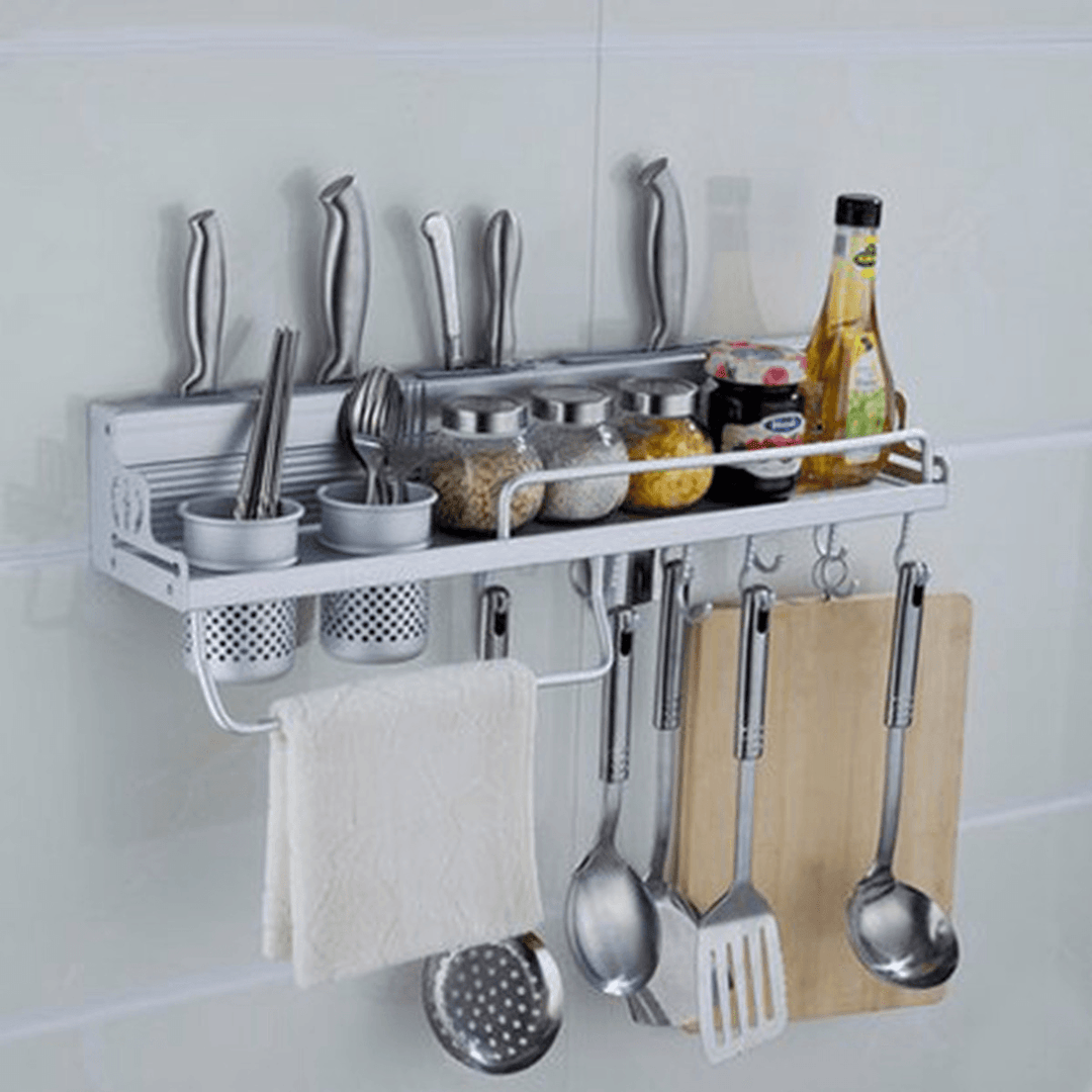 Multifunction Kitchen Pan Storage Rack Organizer Holder Hooks Spice Shelf - MRSLM