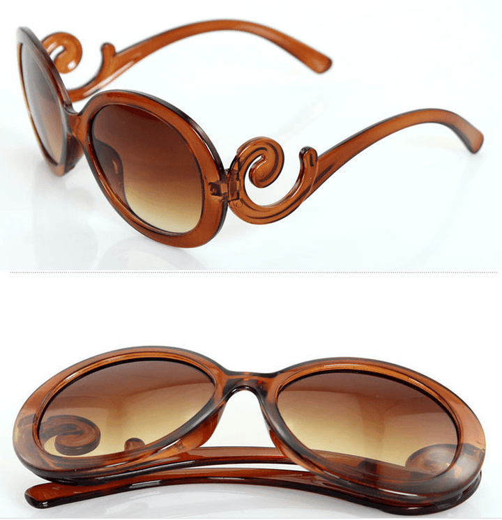 Butterfly Wing Baroque Catwalk European and American round Glasses Sunglasses - MRSLM